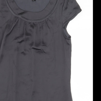 Womens UK Size 12 H&M Grey Basic Blouse