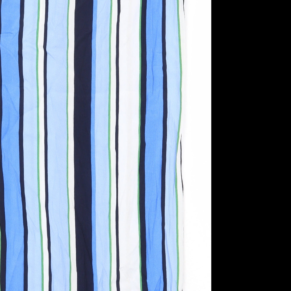 NEXT Womens Blue Striped Viscose Sheath Size 8 Boat Neck Pullover