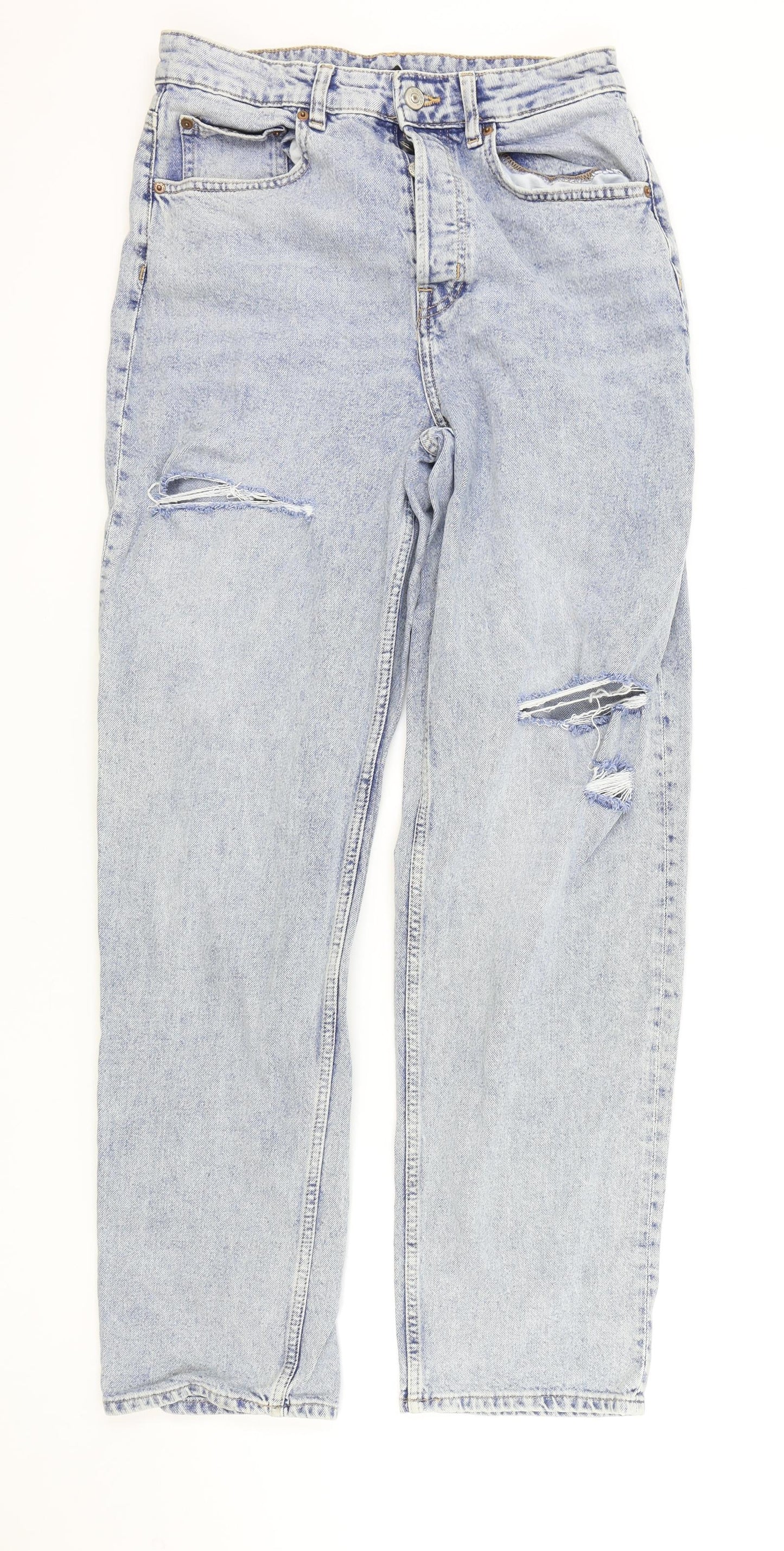 H&M Mens Blue Cotton Straight Jeans Size 29 in L30 in Regular Button