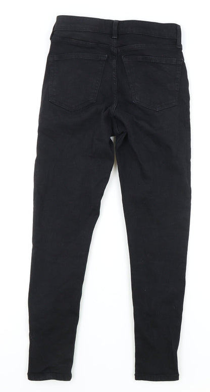 Topshop Womens Black Cotton Skinny Jeans Size 26 in L30 in Regular Zip