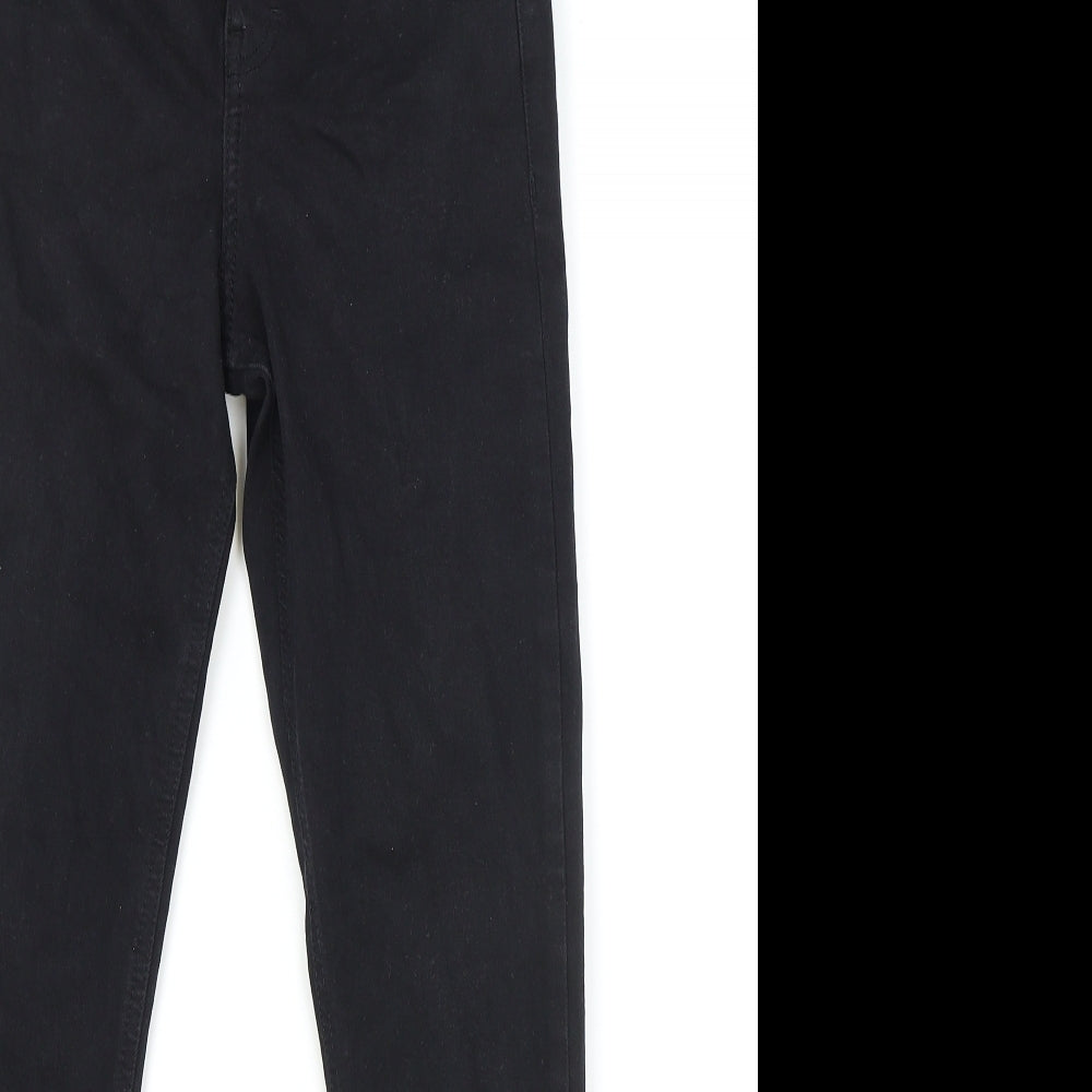 Topshop Womens Black Cotton Skinny Jeans Size 26 in L30 in Regular Zip
