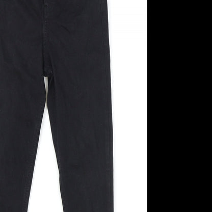 Topshop Womens Black Cotton Skinny Jeans Size 26 in L30 in Regular Zip