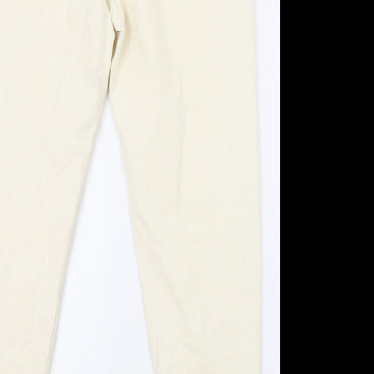 Marks and Spencer Mens Ivory Cotton Tapered Jeans Size 30 in L31 in Regular Zip