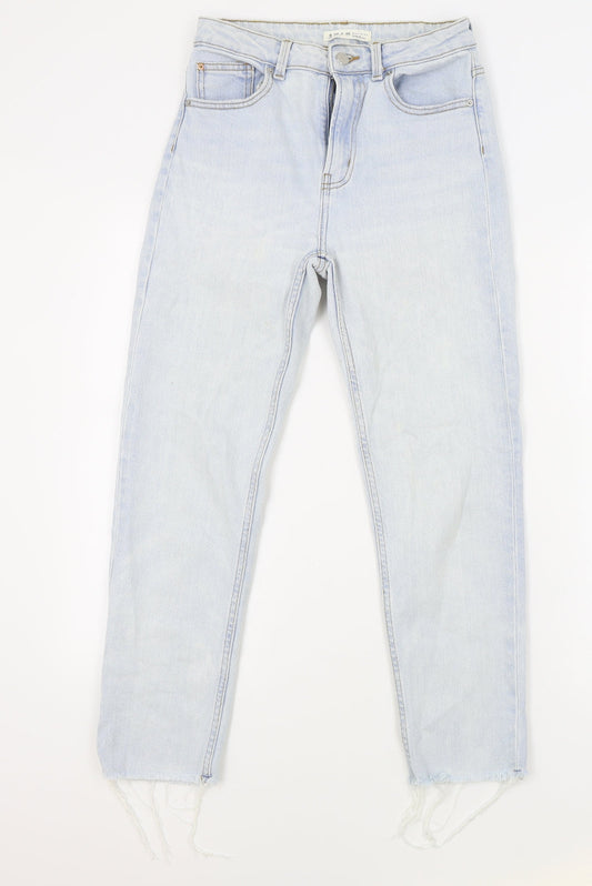 Primark Womens Blue Cotton Skinny Jeans Size 8 L26 in Regular Zip