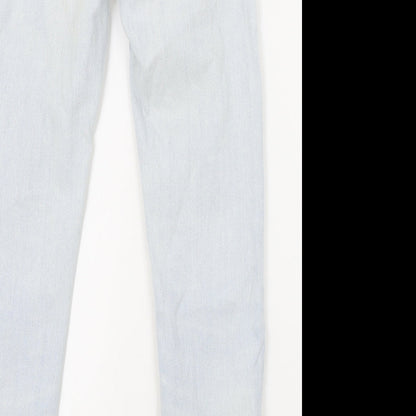 Primark Womens Blue Cotton Skinny Jeans Size 8 L26 in Regular Zip