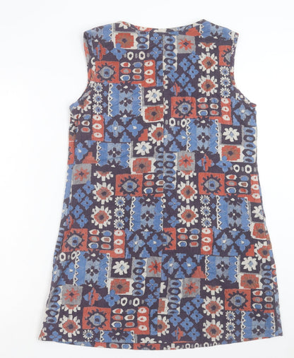 Nomads Womens Multicoloured Geometric Polyester A-Line Size 10 Scoop Neck Pullover