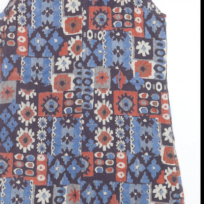 Nomads Womens Multicoloured Geometric Polyester A-Line Size 10 Scoop Neck Pullover