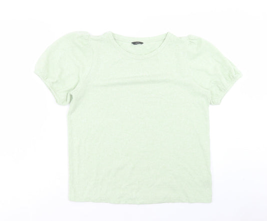 Womens UK Size 14 M&Co Green Basic T-Shirt