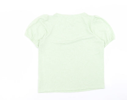 Womens UK Size 14 M&Co Green Basic T-Shirt