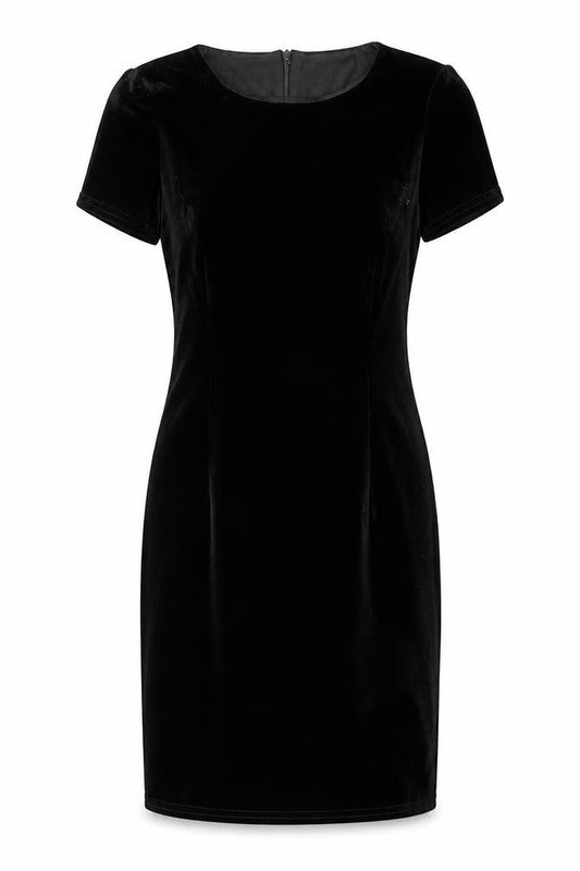 Rare London Womens Black Polyester Shift Size 10 Crew Neck Zip
