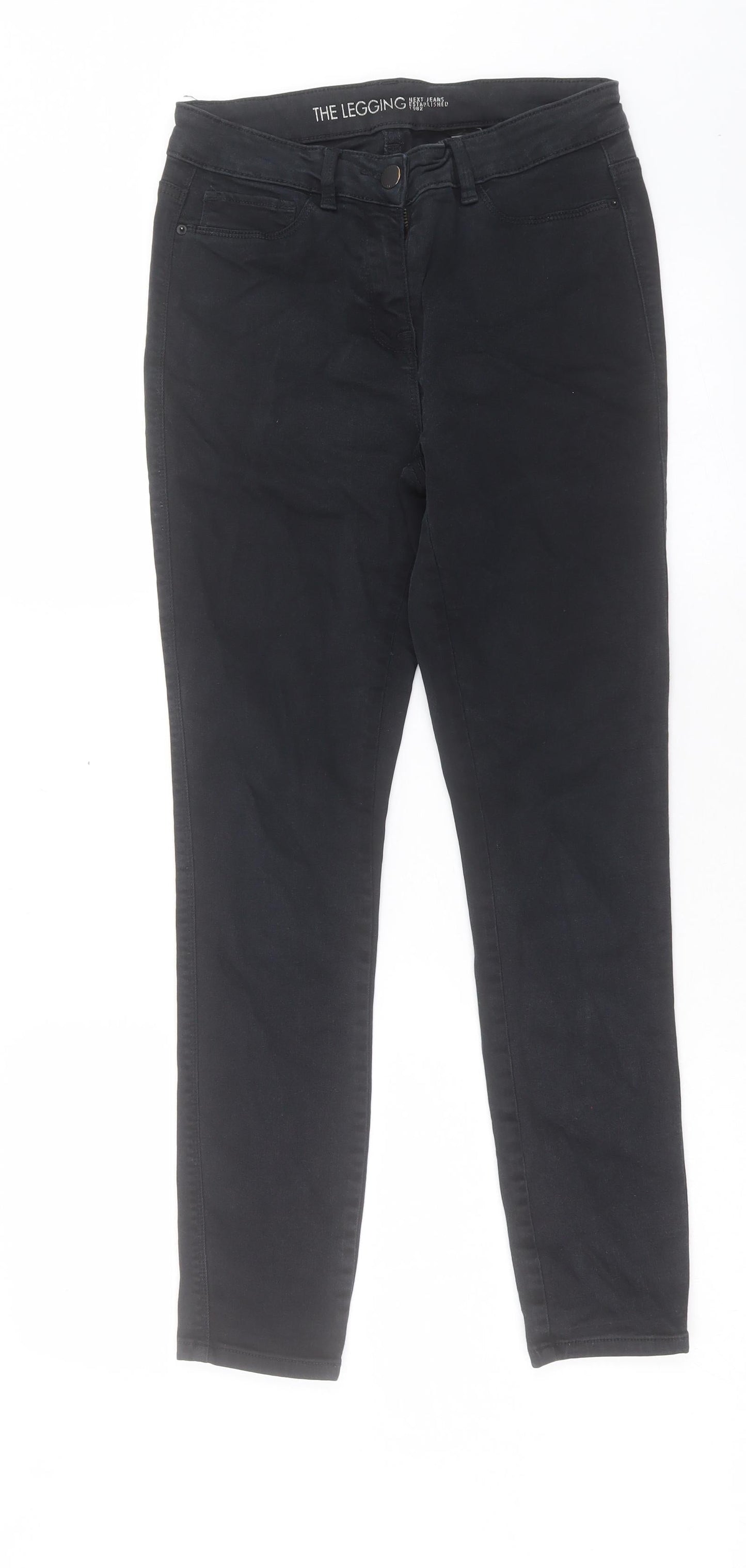 NEXT Womens Black Cotton Skinny Jeans Size 28 in L27 in Regular Button