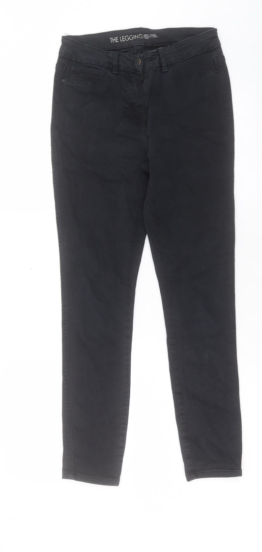 NEXT Womens Black Cotton Skinny Jeans Size 28 in L27 in Regular Button