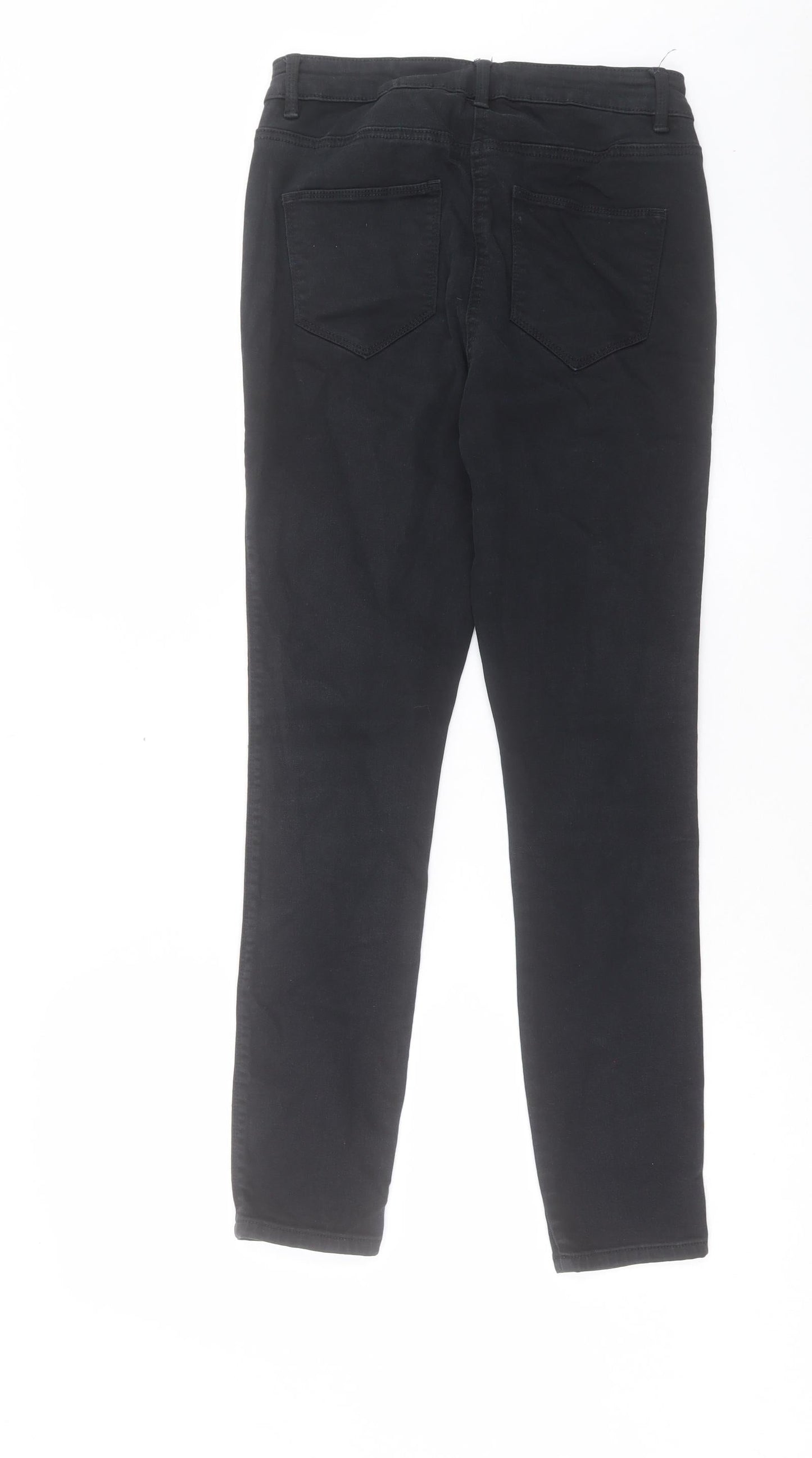 NEXT Womens Black Cotton Skinny Jeans Size 28 in L27 in Regular Button