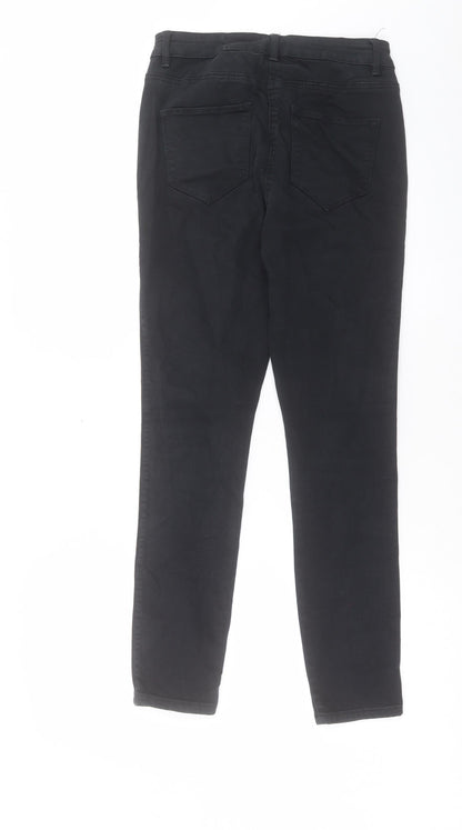 NEXT Womens Black Cotton Skinny Jeans Size 28 in L27 in Regular Button