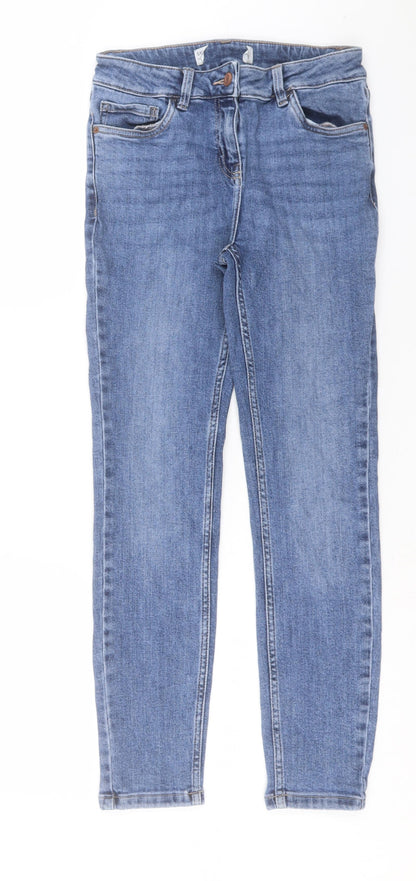 NEXT Womens Blue Cotton Skinny Jeans Size 26 in L27 in Regular Button