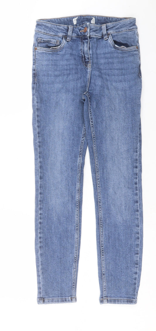 NEXT Womens Blue Cotton Skinny Jeans Size 26 in L27 in Regular Button