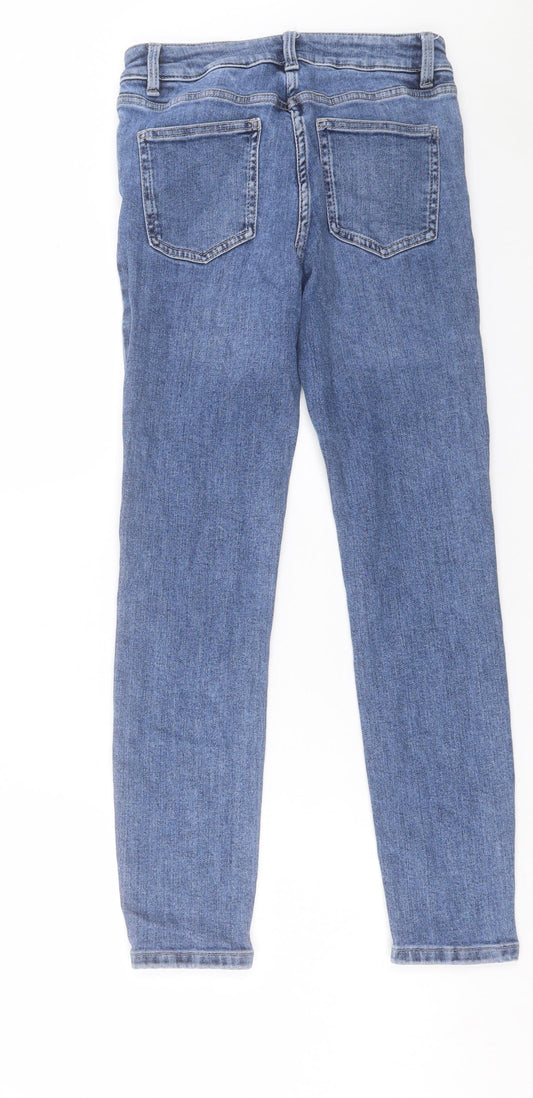 NEXT Womens Blue Cotton Skinny Jeans Size 26 in L27 in Regular Button