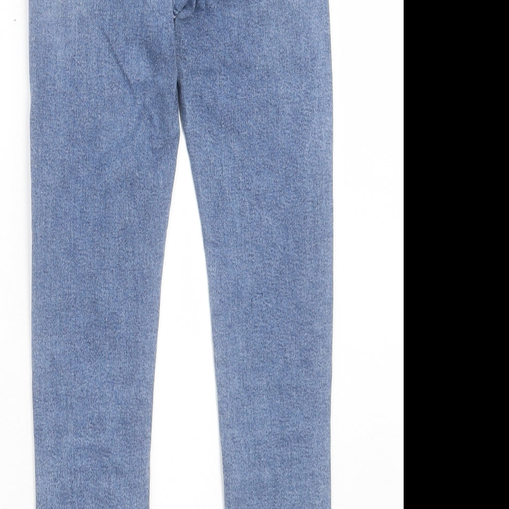 Topshop Womens Blue Cotton Skinny Jeans Size 25 in L27 in Regular Button - To Fit 32