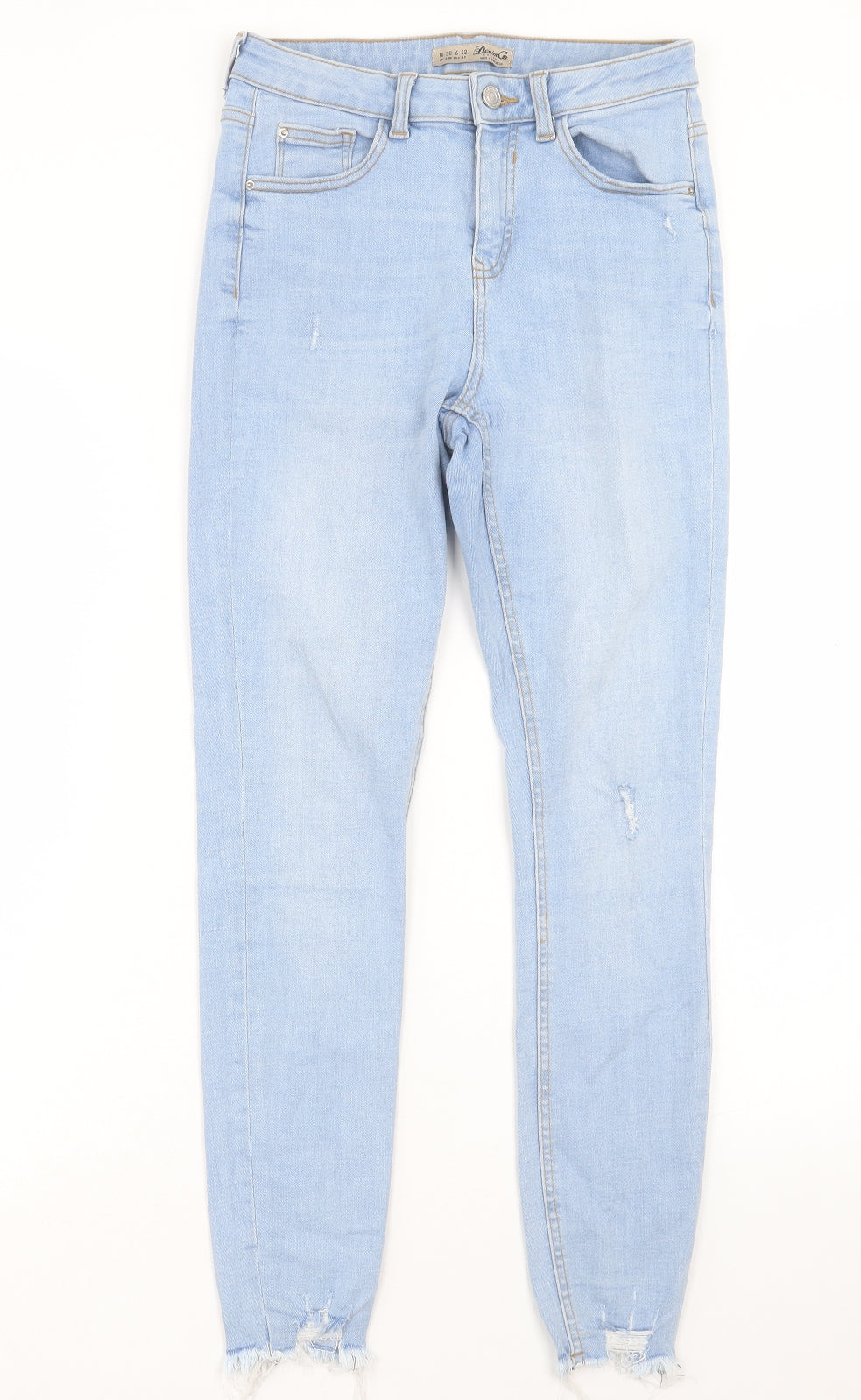 Denim & Co. Womens Blue Cotton Skinny Jeans Size 10 L27 in Regular Button