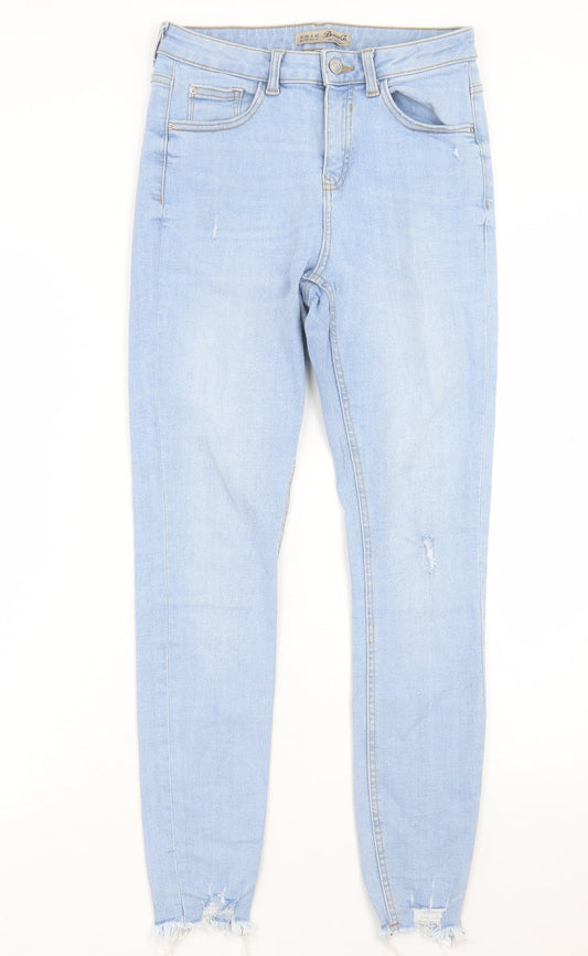 Denim & Co. Womens Blue Cotton Skinny Jeans Size 10 L27 in Regular Button