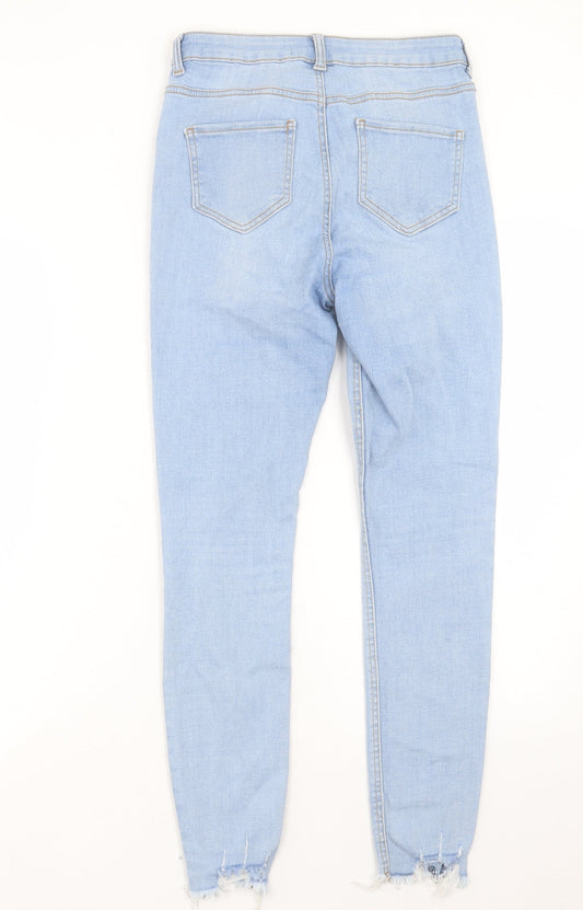 Denim & Co. Womens Blue Cotton Skinny Jeans Size 10 L27 in Regular Button