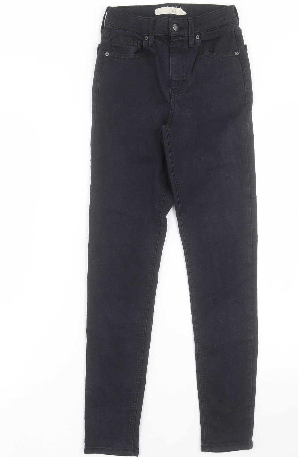 Topshop Womens Black Cotton Skinny Jeans Size 25 in L27 in Regular Button - To Fit 32