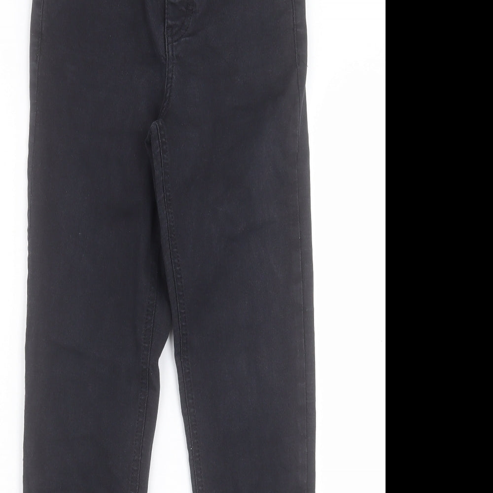 Topshop Womens Black Cotton Skinny Jeans Size 25 in L27 in Regular Button - To Fit 32