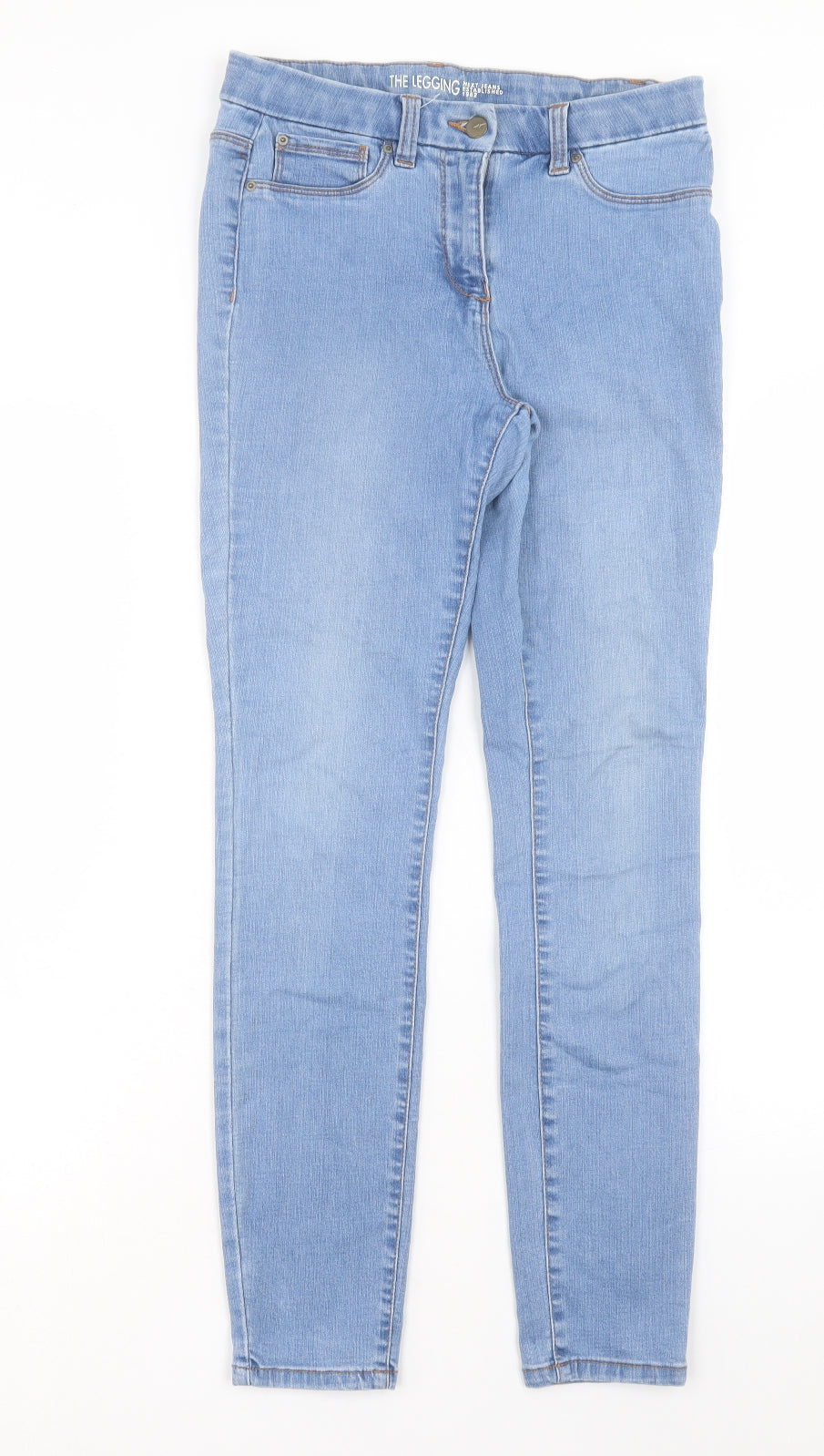 NEXT Womens Blue Cotton Skinny Jeans Size 10 L28 in Regular Button