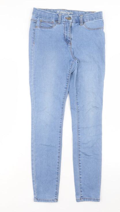 NEXT Womens Blue Cotton Skinny Jeans Size 10 L28 in Regular Button