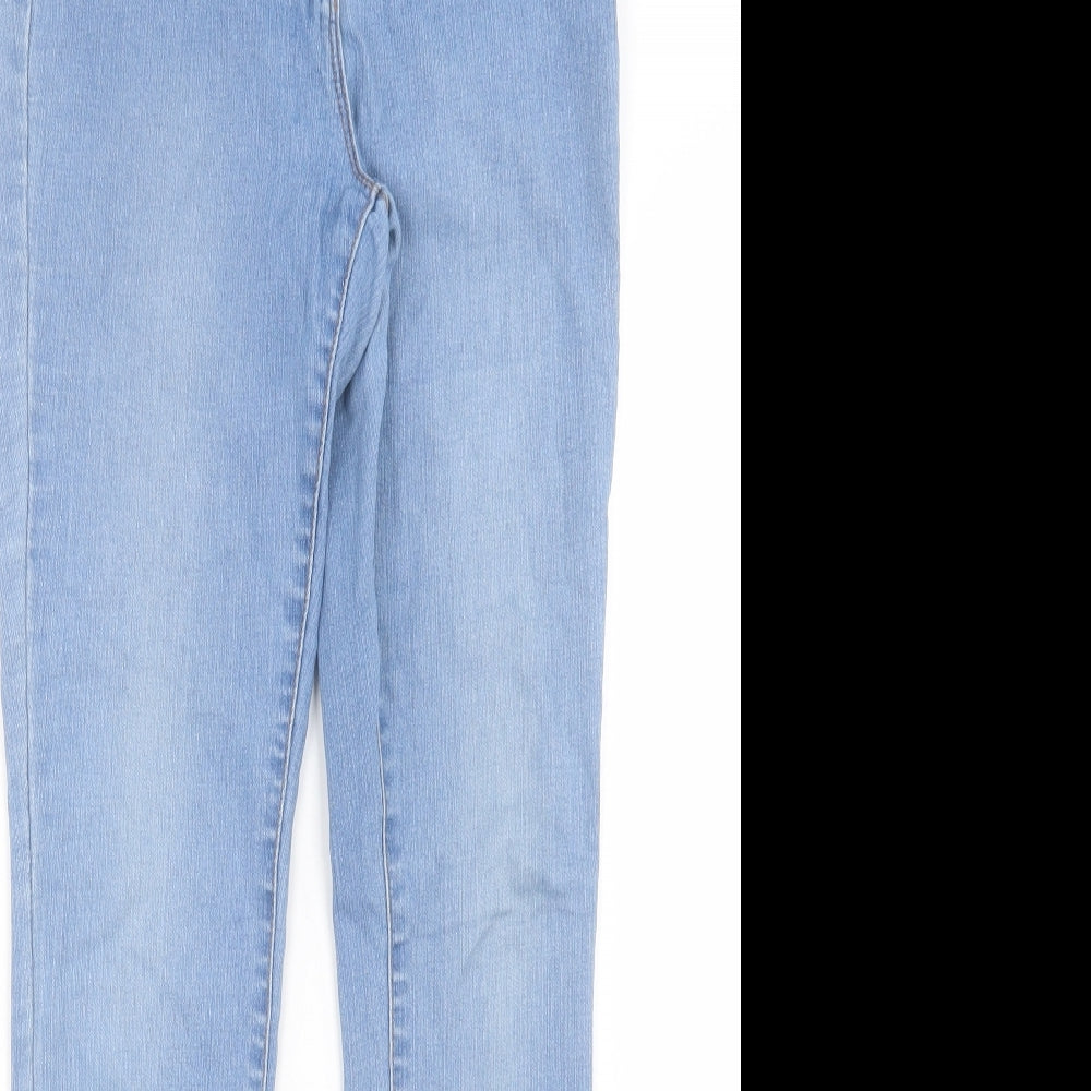 NEXT Womens Blue Cotton Skinny Jeans Size 10 L28 in Regular Button