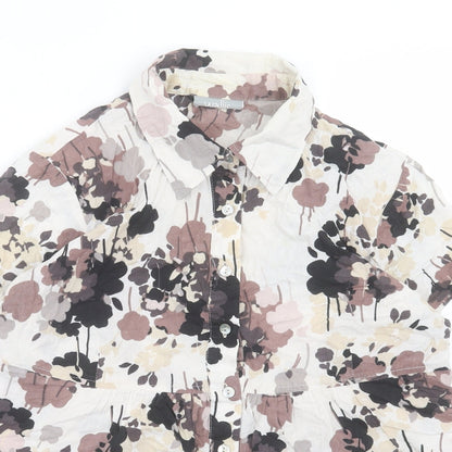 Womens UK Size 14 Wallis Brown Basic Button-Up
