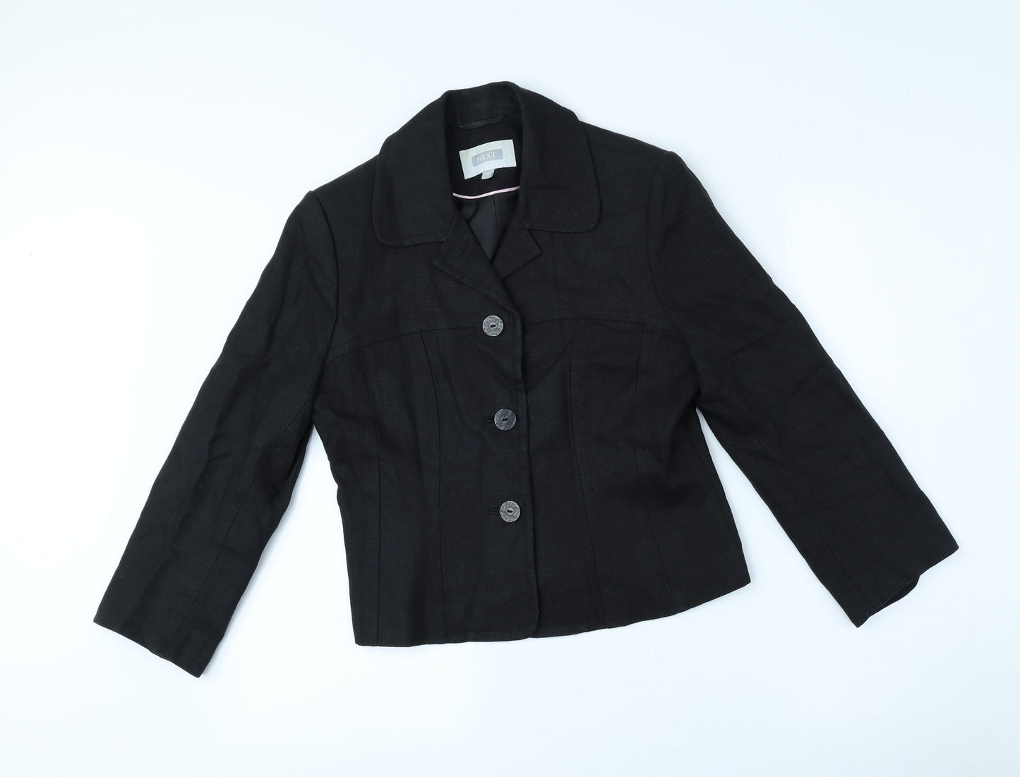 NEXT Womens Black Linen Jacket Blazer Size 10