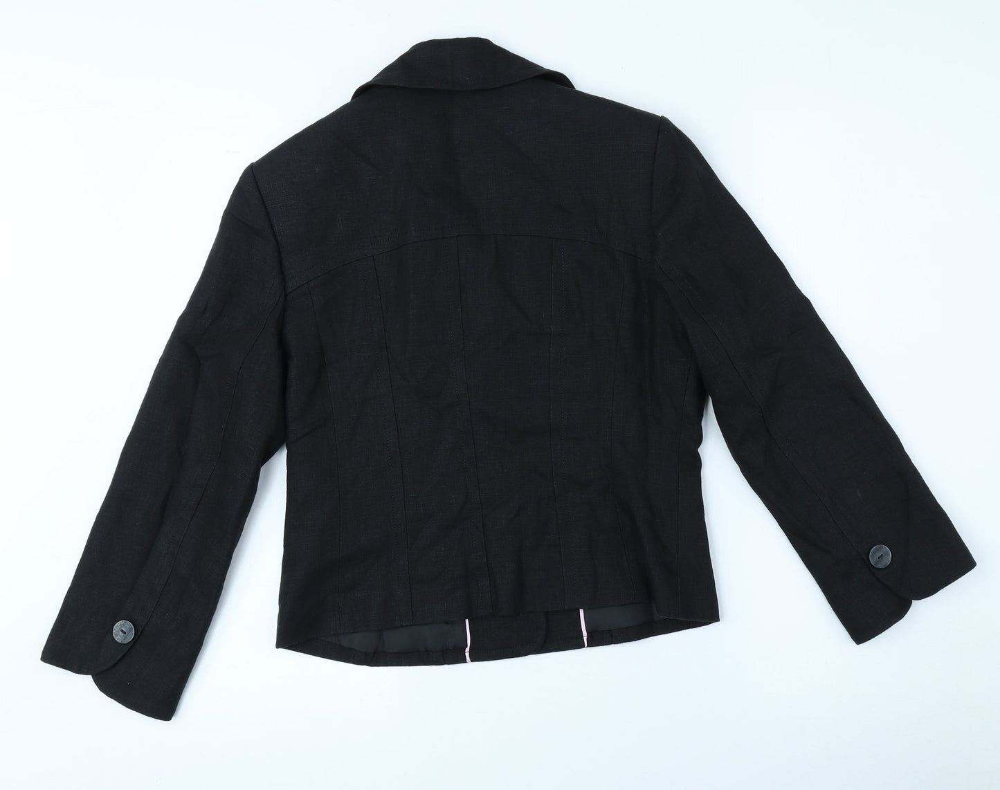 NEXT Womens Black Linen Jacket Blazer Size 10