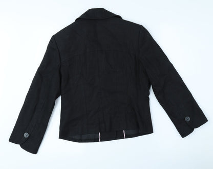 NEXT Womens Black Linen Jacket Blazer Size 10