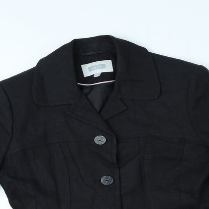 NEXT Womens Black Linen Jacket Blazer Size 10