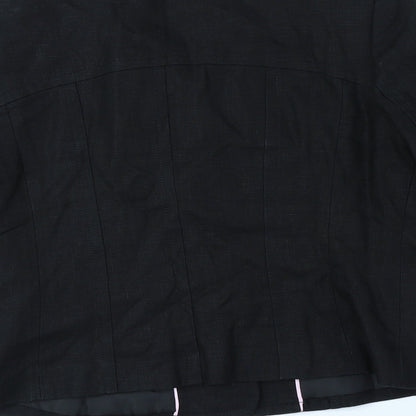 NEXT Womens Black Linen Jacket Blazer Size 10