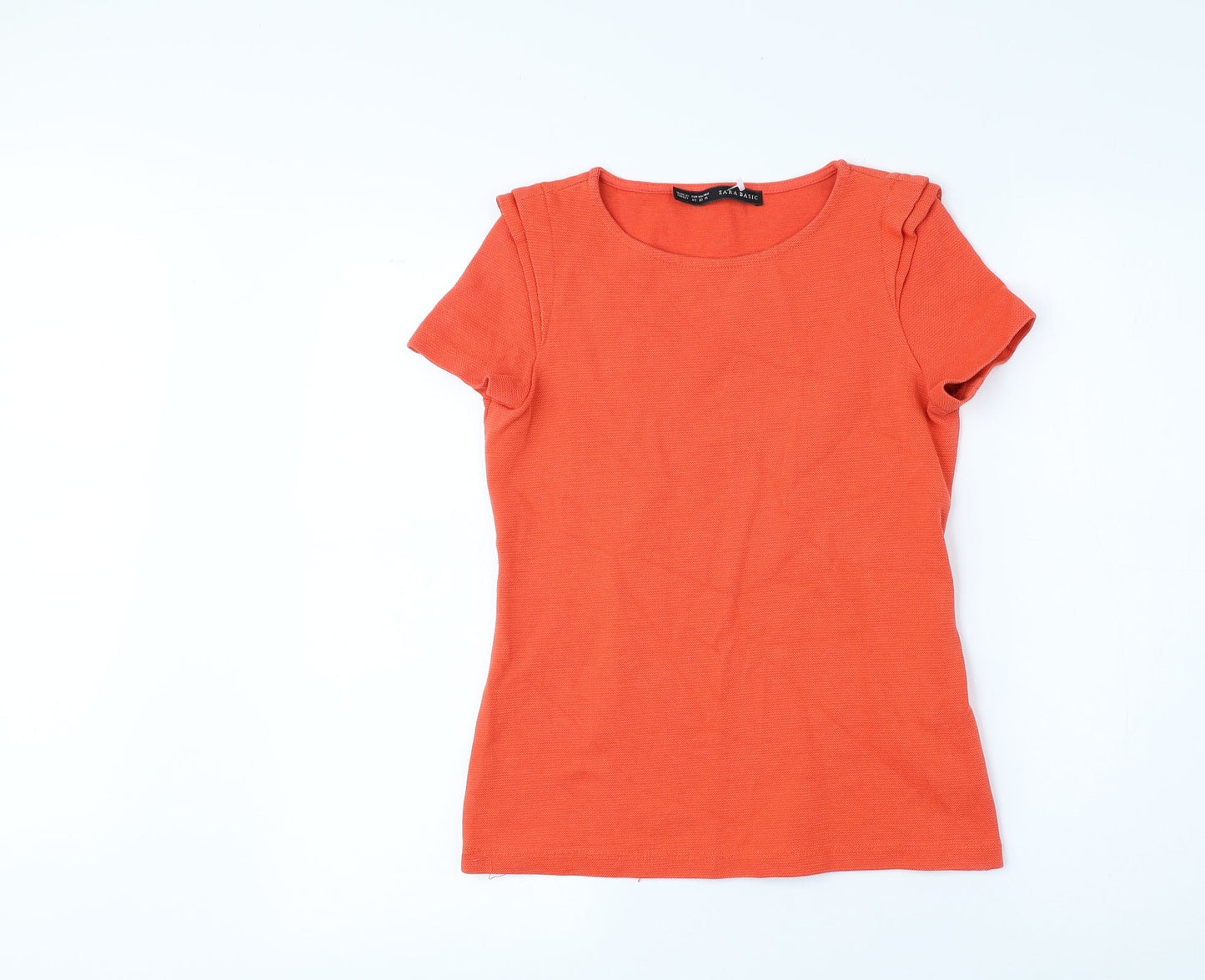 Womens UK Size XS Zara Orange Basic Blouse