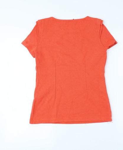 Womens UK Size XS Zara Orange Basic Blouse