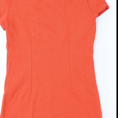 Womens UK Size XS Zara Orange Basic Blouse