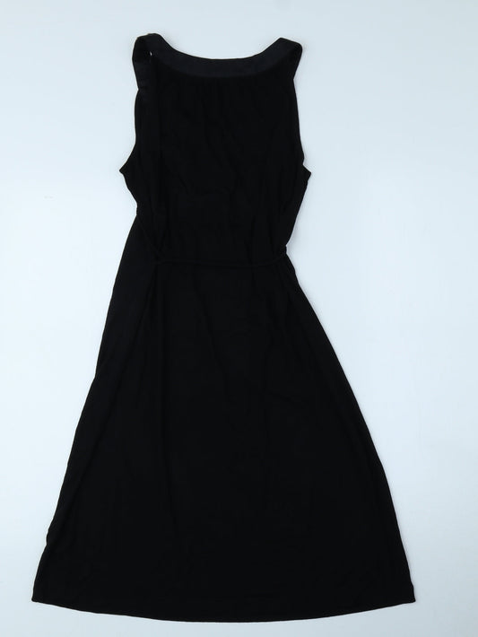 Monsoon Womens Black Viscose A-Line Size S Crew Neck Pullover