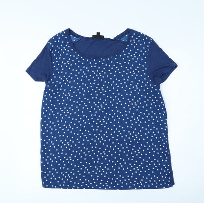 Womens UK Size 12 Topshop Blue Jersey T-Shirt