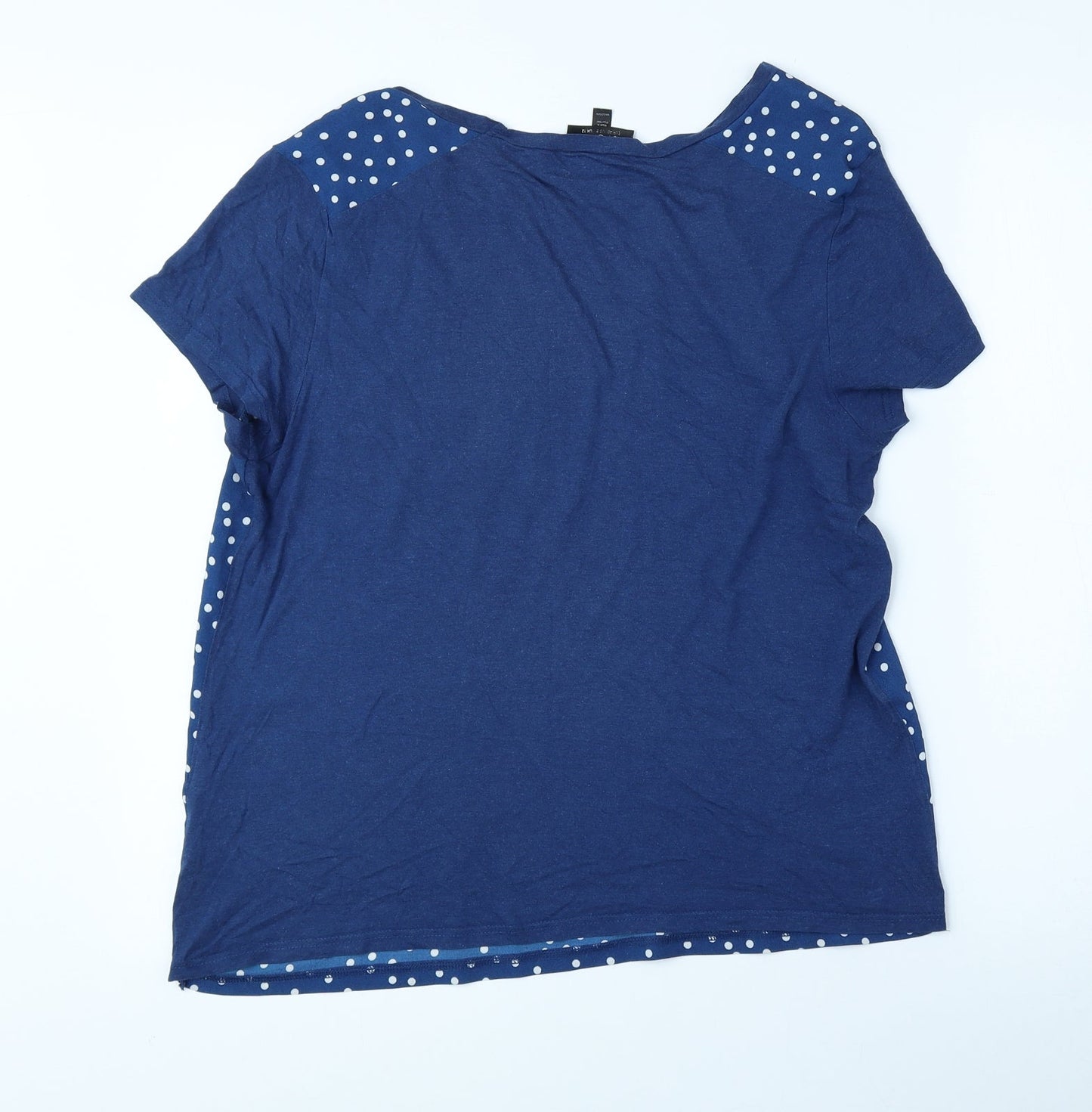 Womens UK Size 12 Topshop Blue Jersey T-Shirt