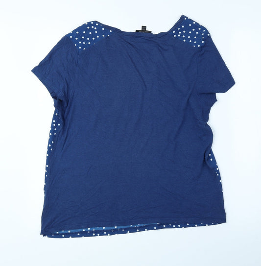 Womens UK Size 12 Topshop Blue Jersey T-Shirt