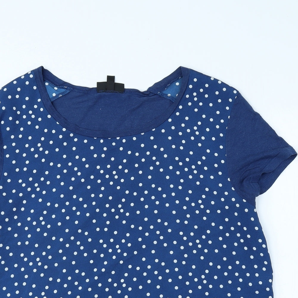 Womens UK Size 12 Topshop Blue Jersey T-Shirt