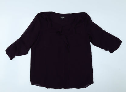 Womens UK Size S Episode Purple Basic Blouse