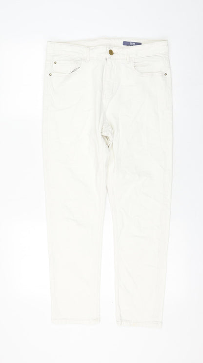 Womens UK Size 12 Marks and Spencer Slim Fit Skinny White Jeans