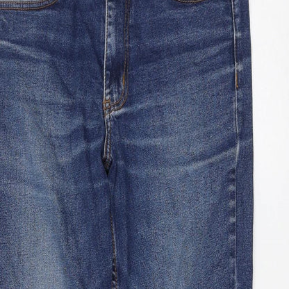 Cotton Traders Womens Blue Cotton Straight Jeans Size 32 in L27 in Regular Zip