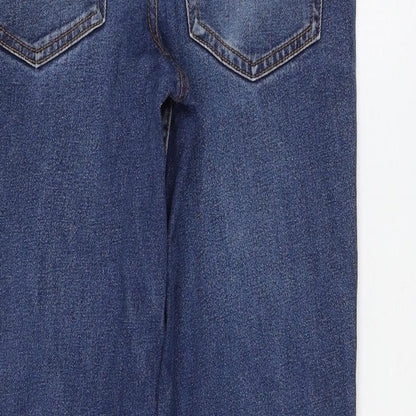 Cotton Traders Womens Blue Cotton Straight Jeans Size 32 in L27 in Regular Zip