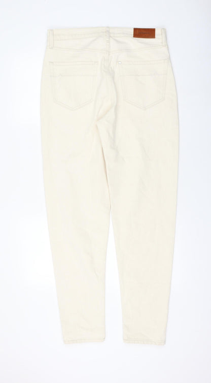 Autograph Womens Ivory Cotton Tapered Jeans Size 32 in L33 in Regular Zip