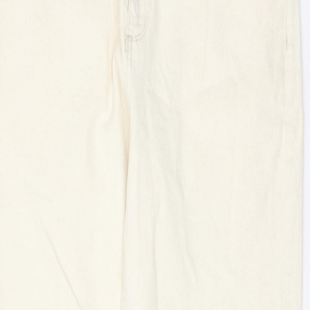 Autograph Womens Ivory Cotton Tapered Jeans Size 32 in L33 in Regular Zip